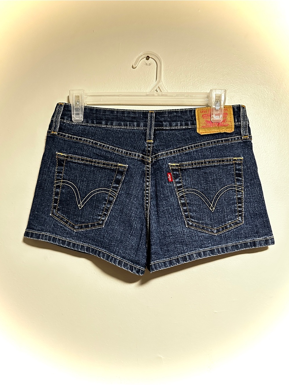Levi's Super Low Dark Blue Denim Shorts - Classic Women's Cut